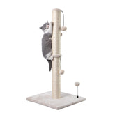 MECOOL front view of 34-inch sisal post showing stable design and space-saving benefit