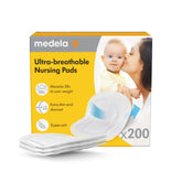 Medela empaque frontal de 200 unidades mostrando conveniencia y confianza