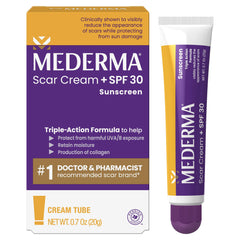 Mederma tubo frontal mostrando presentación y beneficio para cicatrices