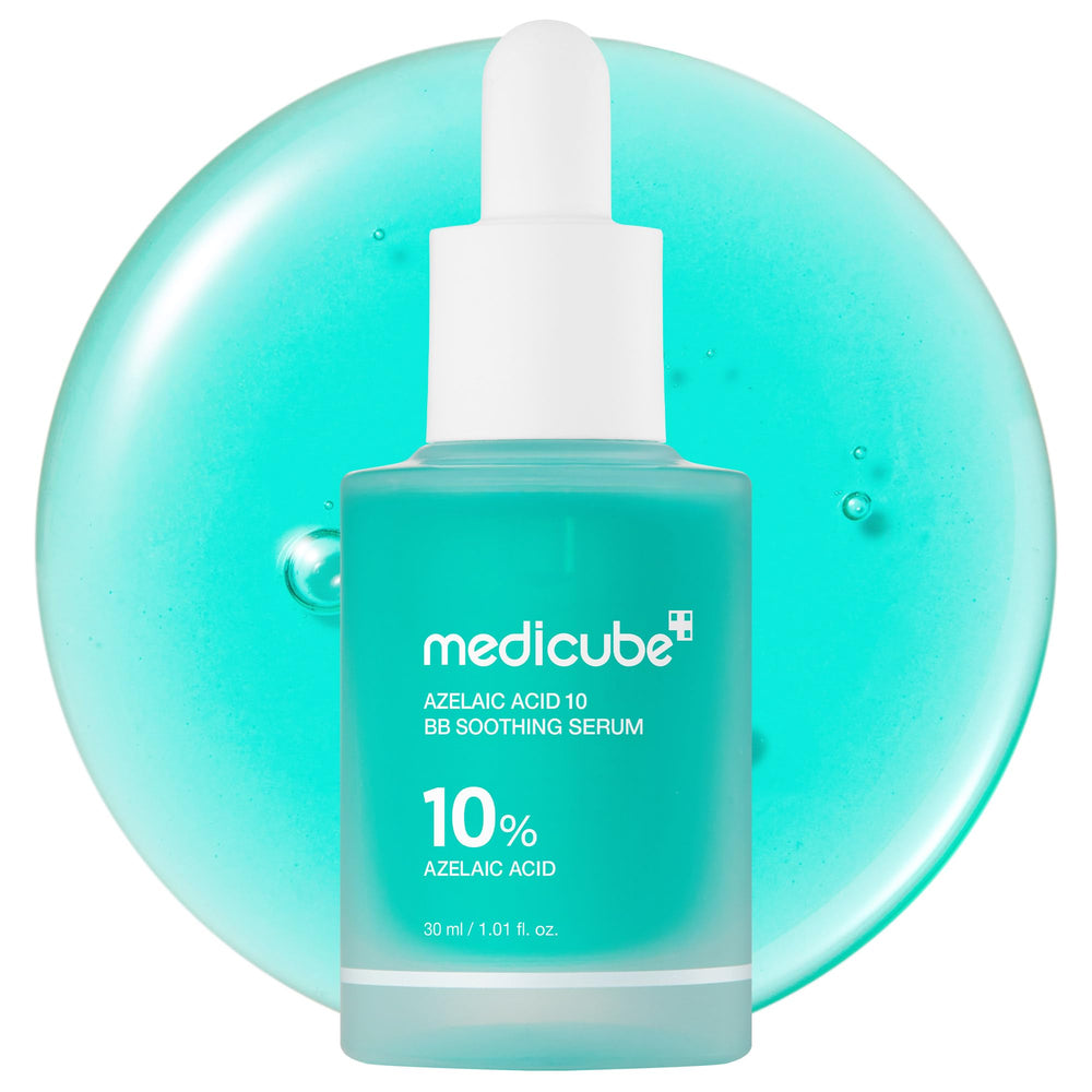 medicube frasco frontal del sérum mostrando etiqueta y beneficio de limpieza