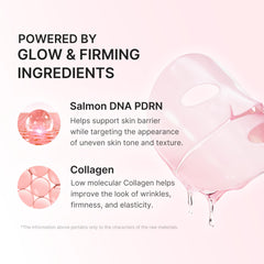 medicube mascarilla aplicada en rostro mostrando efecto transparente y luminosidad
