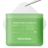 MEDIHEAL paquete frontal de Teatree Toner Pads que muestra cantidad y beneficio