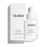 Medik8 frasco Liquid Peptides frente mostrando diseño y beneficio antiedad