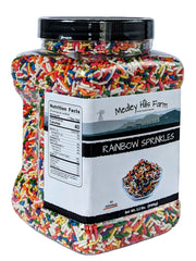 Medley Hills Farm envase frontal que muestra sprinkles y conveniencia