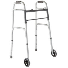 Medline andador frontal mostrando armazón de aluminio y estabilidad