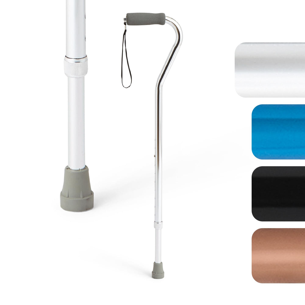 Medline bastón offset vista frontal soporte elegante y estable