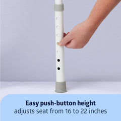Medline commode detalle del asiento plástico extraíble para limpieza rápida