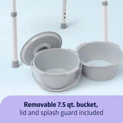 Medline commode cubeta de 7.5 qt con tapa y asa para transporte cómodo