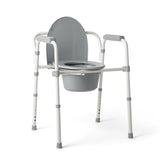 Medline cómoda vista frontal con asiento y brazos, seguridad y estabilidad