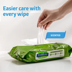 Medline FitRight detalle de la tapa abatible que mantiene la humedad y facilita extracción