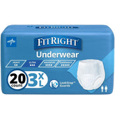Medline FitRight empaque frontal mostrando 20 unidades y beneficios visibles