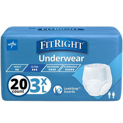 Medline FitRight empaque frontal mostrando 20 unidades y beneficios visibles
