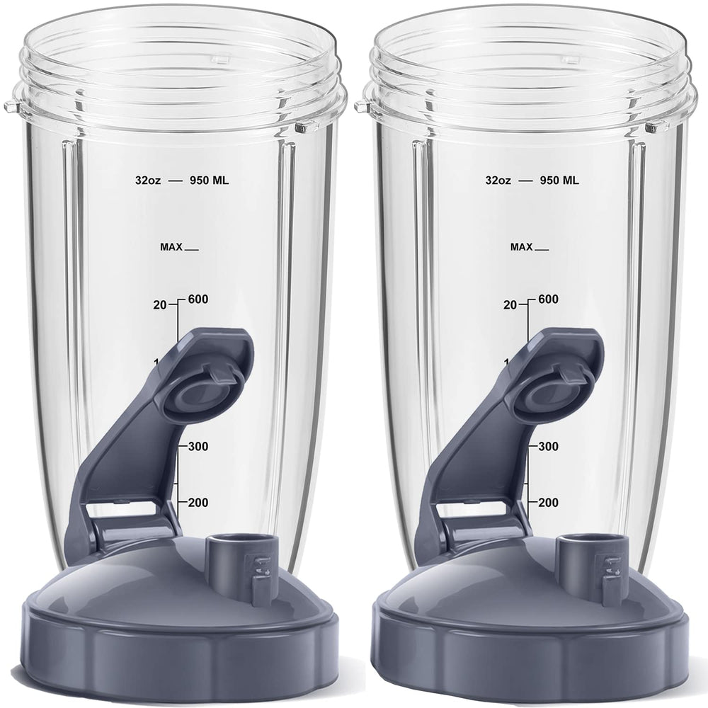 MEET JUICE vista frontal de los vasos 32oz mostrando compatibilidad y portabilidad
