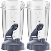 MEET JUICE vista frontal de los vasos 32oz mostrando compatibilidad y portabilidad