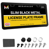 Mega Racer front view frame showing sleek matte black finish and clean look