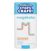 Megababe empaque frontal mostrando el stick y el beneficio antiroce