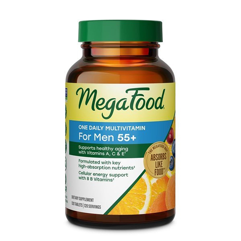 MegaFood envase frontal mostrando multivitamínico para hombres 55