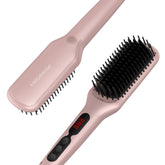 MEGAWISE cepillo alisador frontal rosa dorado mostrando diseño ergonomico