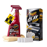 Meguiar's kit packaging delantero que muestra todos los componentes y conveniencia