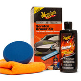 Meguiar's kit frente del embalaje mostrando componentes y beneficios
