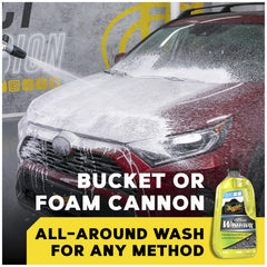 Meguiar's espuma densa en detalle que demuestra limpieza eficiente y protección cerámica