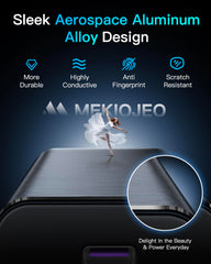 MEKIOJEO primer plano de puertos USB-C y USB-A con distribución inteligente
