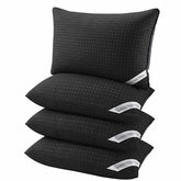Melising pack frontal de 4 almohadas negras, aspecto hotelero y comodidad