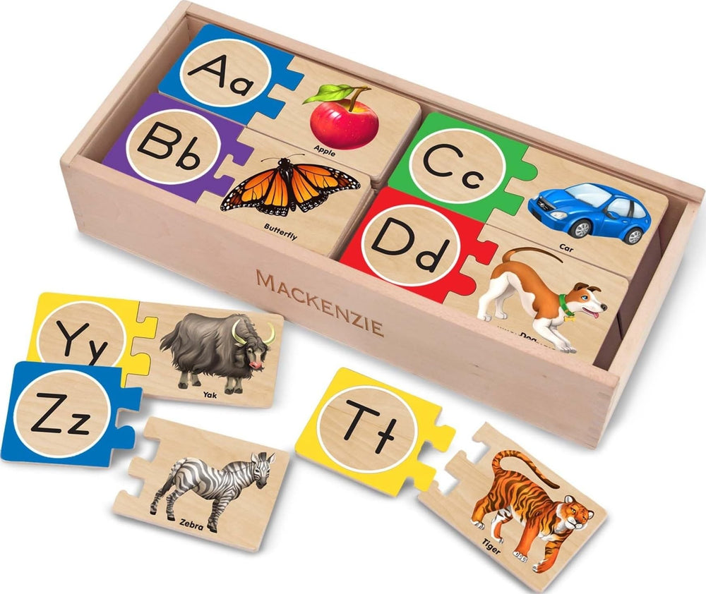 Melissa & Doug caja frontal del rompecabezas mostrando diseño y almacenamiento