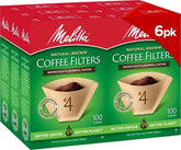 Melitta filtro frente del paquete mostrando cantidad y color natural
