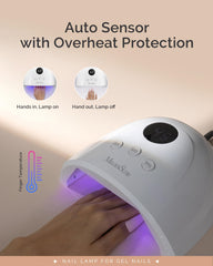 MelodySusie lámpara en uso con mano dentro, sensor automático práctico