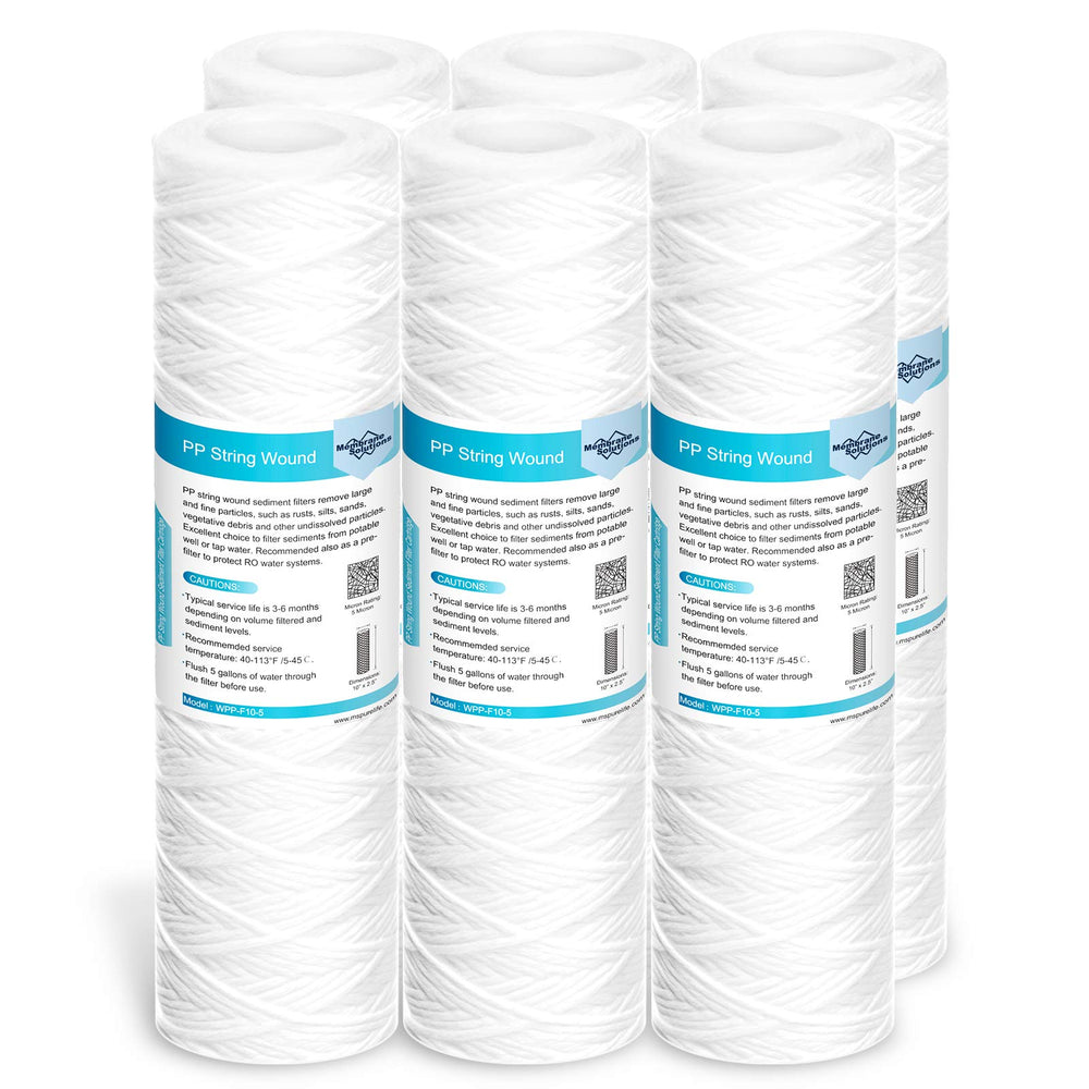 Membrane Solutions pack de 6 cartuchos 5 micras protegiendo tuberías