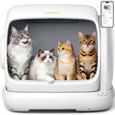 Meowant arenero frontal grande 106L mostrando apertura y diseño práctico