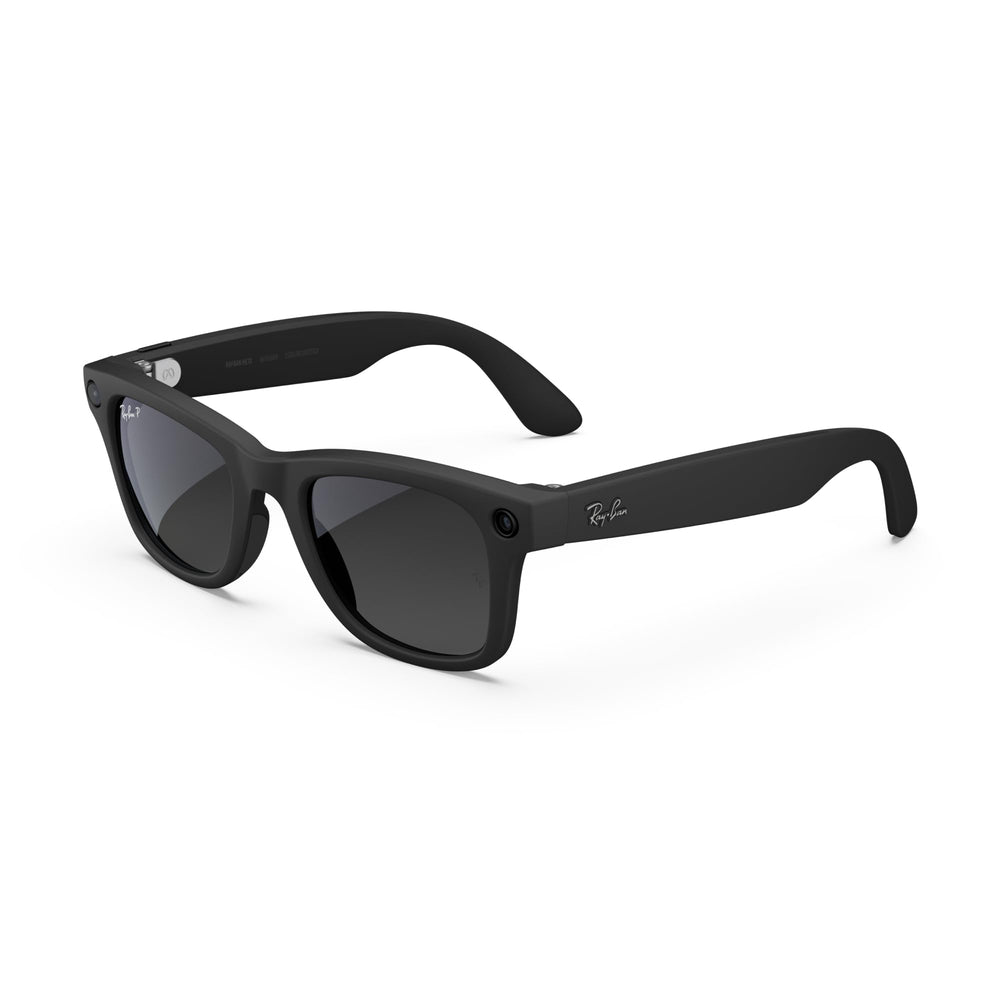 Meta Ray-Ban vista frontal del armazón Wayfarer con acabado negro y elegancia moderna