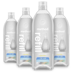 Method envase frontal 4 pack mostrando recargas sustentables