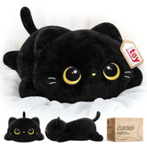 Mewaii gato negro vista frontal mostrando forma y acabado acogedor