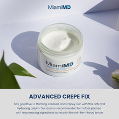 MiamiMD textura de la crema aplicada para hidratación ligera