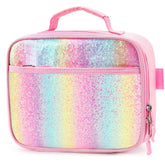 mibasies lonchera frontal con diseño rosa azul arcoíris, atractiva para niños
