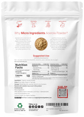 Micro Ingredients textura del polvo de acerola en cuchara para medición precisa
