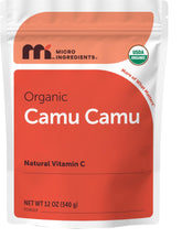 Micro Ingredients frente del empaque mostrando pouch y sello orgánico