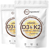 Micro Ingredients etiqueta frontal del producto mostrando dosis y pack doble para ahorro