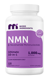 Micro Ingredients frasco frontal mostrando etiqueta y cápsulas claras