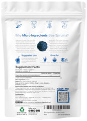 Micro Ingredients textura fina del polvo azul en cuenco, pigmento concentrado
