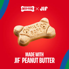 Milk-Bone primer plano del recubrimiento de sabor a cacahuete indulgente
