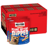 Milk-Bone paquete doble frontal mostrando tamaño y beneficios