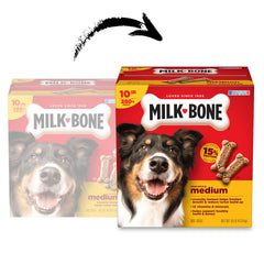 Milk-Bone primer plano de galleta crujiente y textura para limpieza dental al masticar