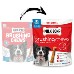 Milk-Bone detalle de textura con nubs y ranuras para frotar dientes