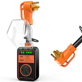 MILLIONHOME vista frontal del protector 50A con carcasa robusta y fácil conexión