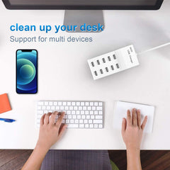 MINJIESI detalle del panel de puertos USB con detección inteligente de corriente