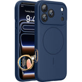 Miracase funda frontal azul oscuro mostrando protección completa