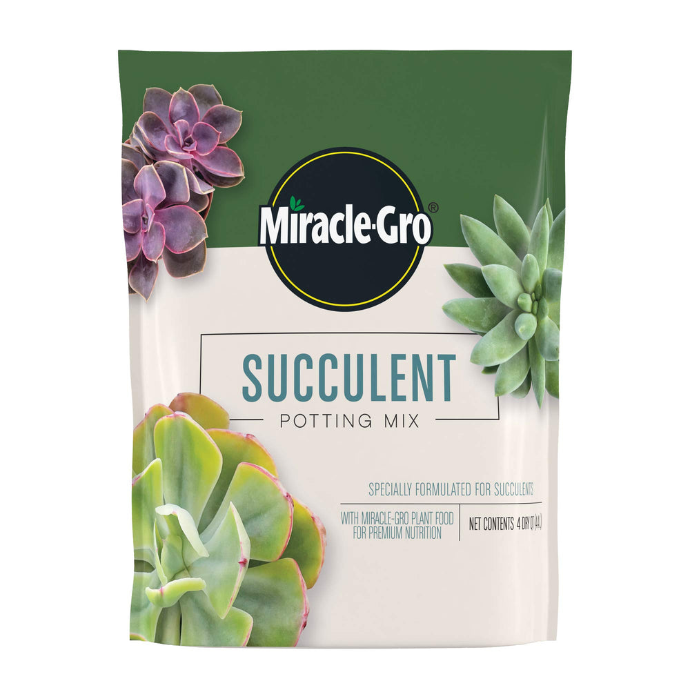 Miracle-Gro frente del paquete mostrando uso para suculentas y cactus